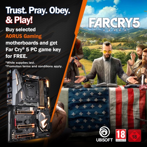 Buy Selected AORUS Gaming Motherboards and Get Far Cry 5 PC Game Key for FREE*