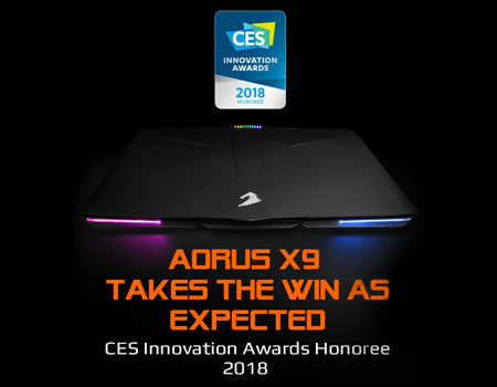 AORUS X9 Claims the 2018 CES Innovation Award As Expected