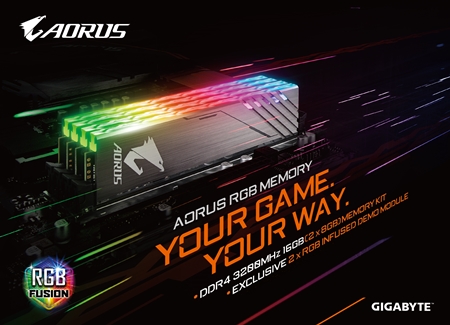 GIGABYTE Lights Up DRAM Market With AORUS RGB Memory