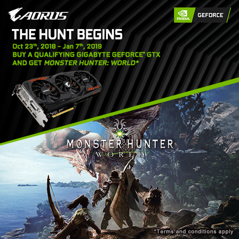【APAC】Buy GIGABYTE NVIDIA GeForce GTX 1060, 1070 and 1070 Ti graphics card and get  Monster Hunter World game for FREE!