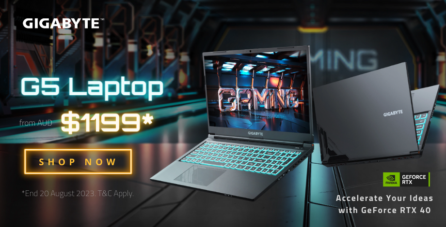 Get GIGABYTE G5 from AUD $1199! Accelerate Your Ideas with GeForce RTX 40